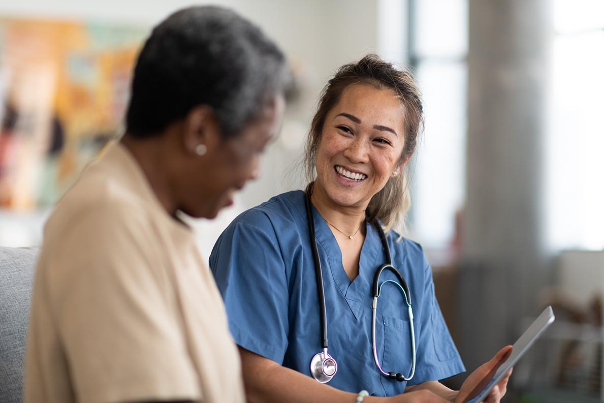 Doctor and patient having a conversation